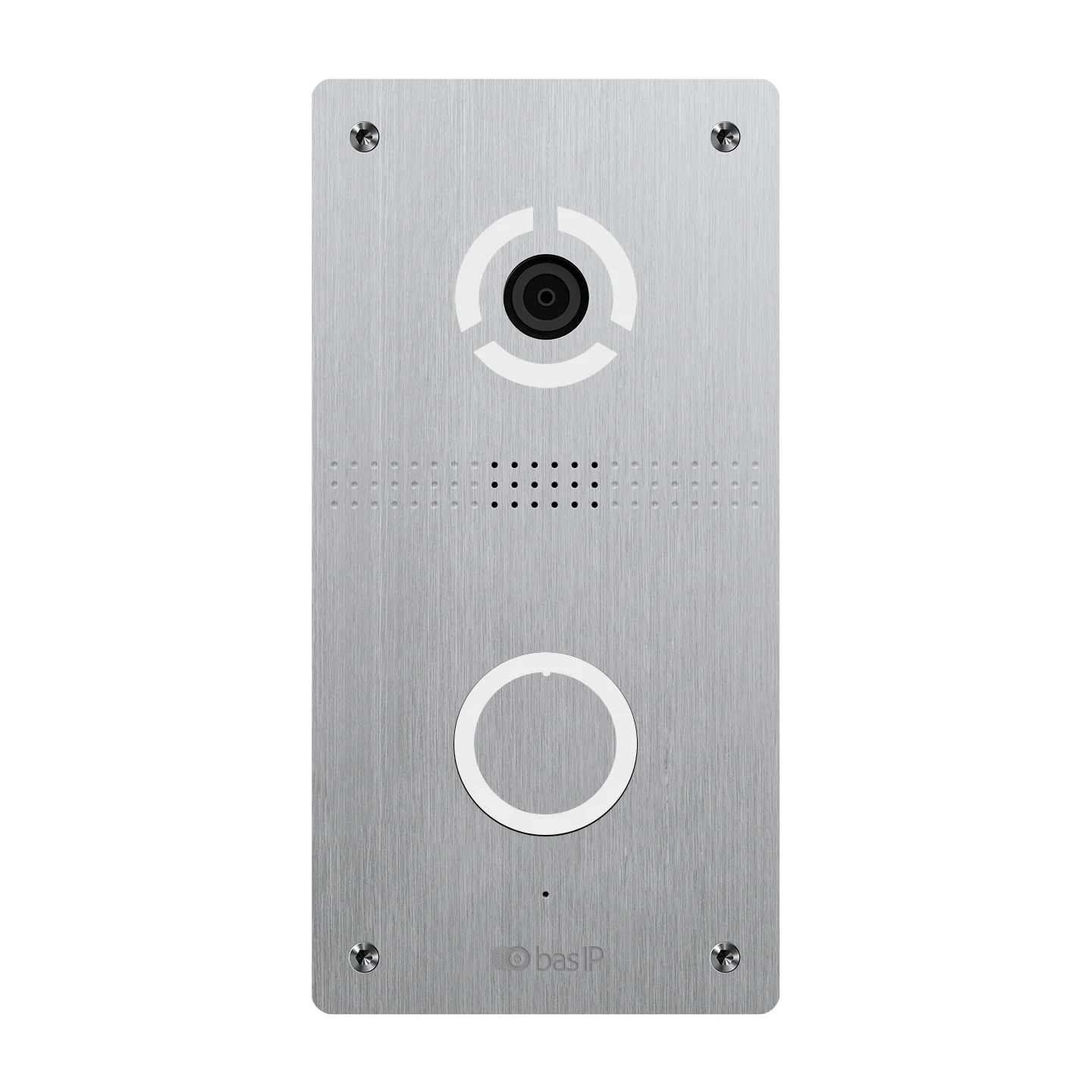 Placa exterior BAS-IP AV-04FDI en plata para montaje empotrado